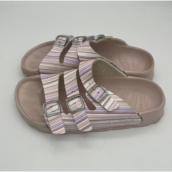Birki's Birkenstock Sansibar 3 Strap Sandal Pastel Pink Stripe Women's 39 / 8 - Picture 3 of 7